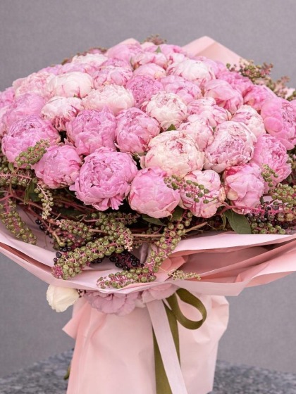 50 'li Pembe Şakayık Buketi
