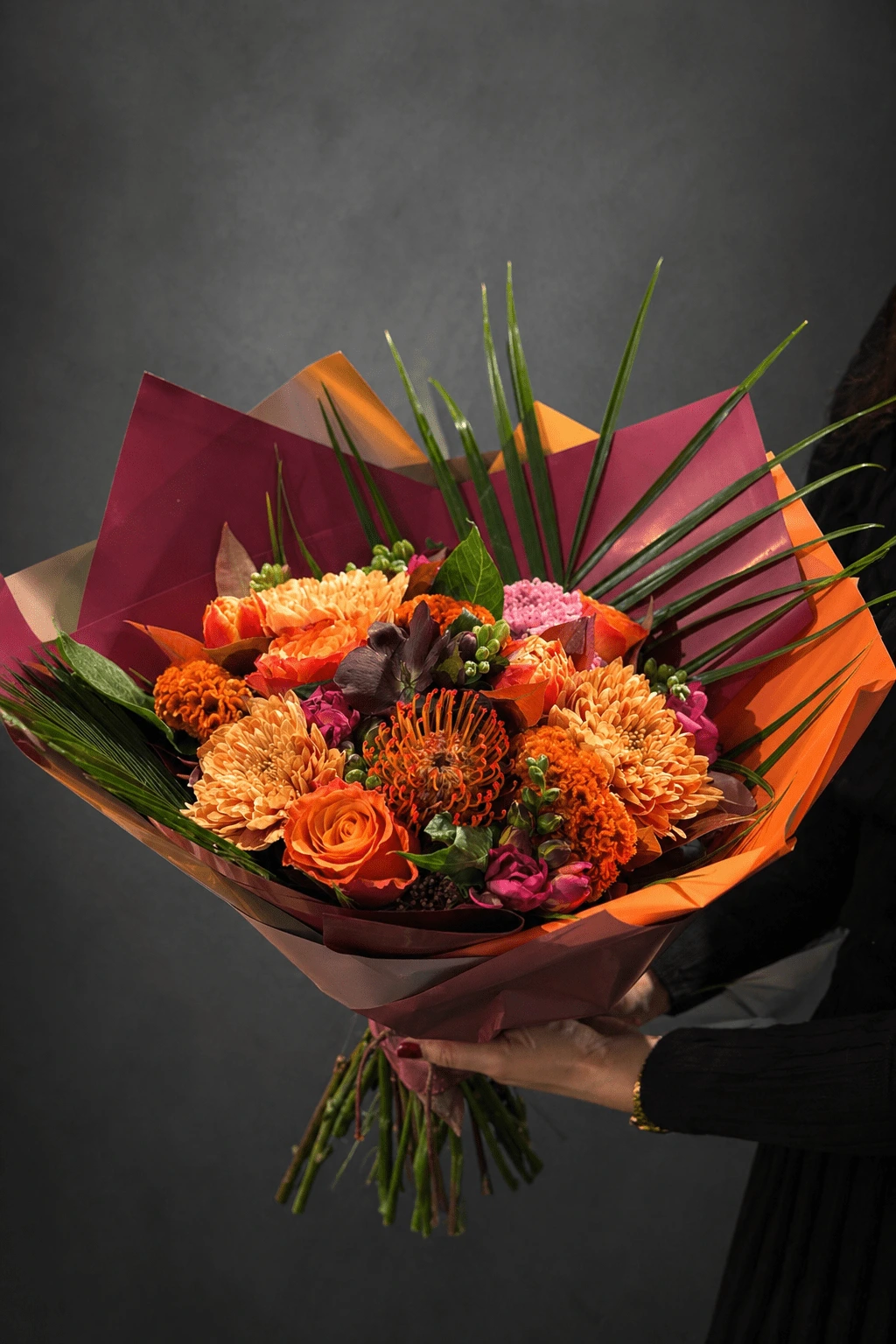 Turuncu Tonlarda Premium Çiçek Buketi